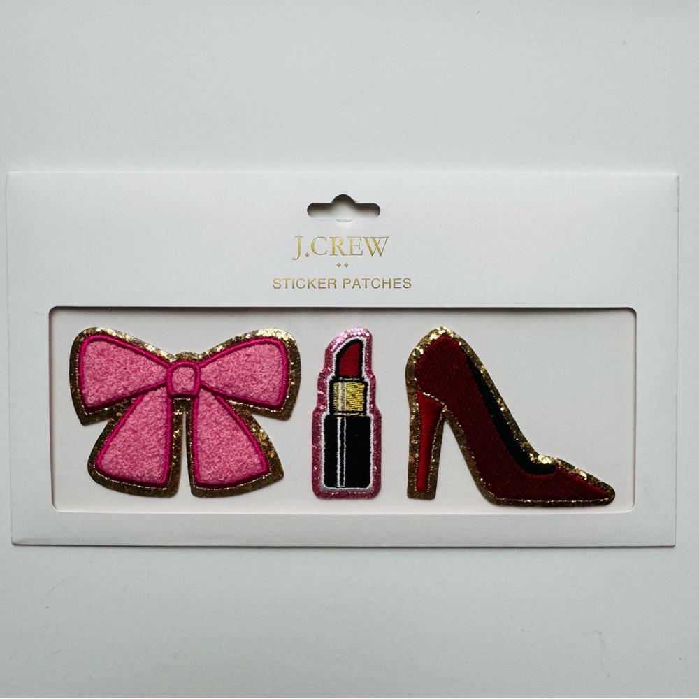 J.Crew Sticker Patches Bow Lipstick High Heel Set New
